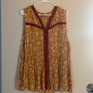 Democracy mustard/orange sleeveless blouse